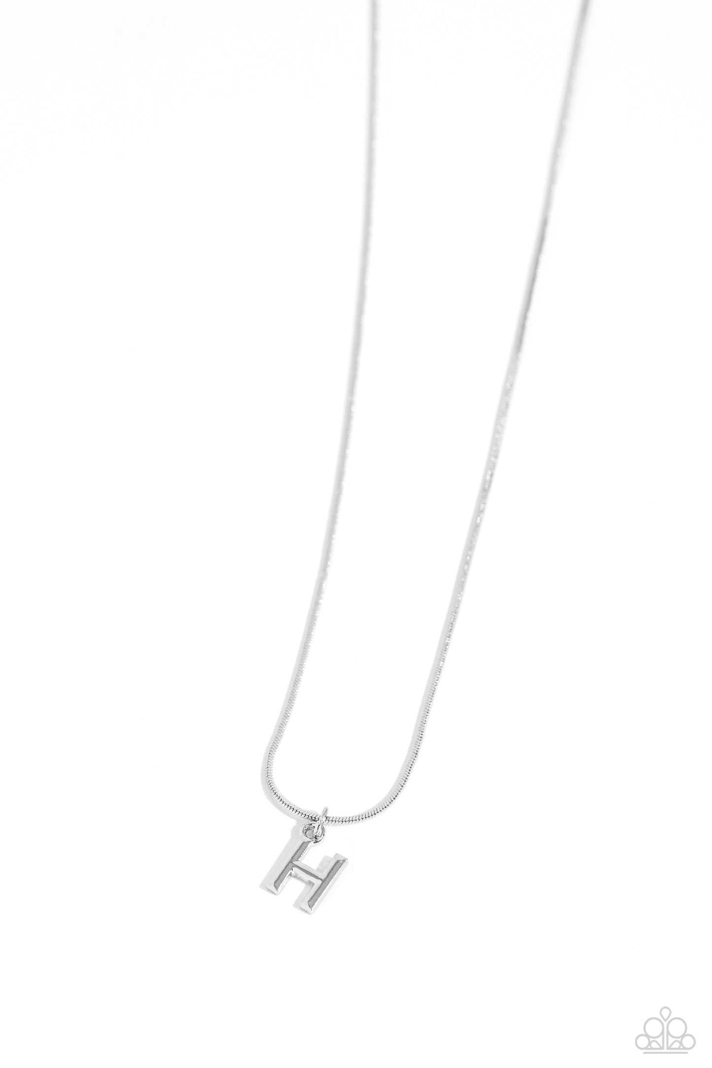 Seize the Initial - Silver - H Initial Necklace Paparazzi N1923