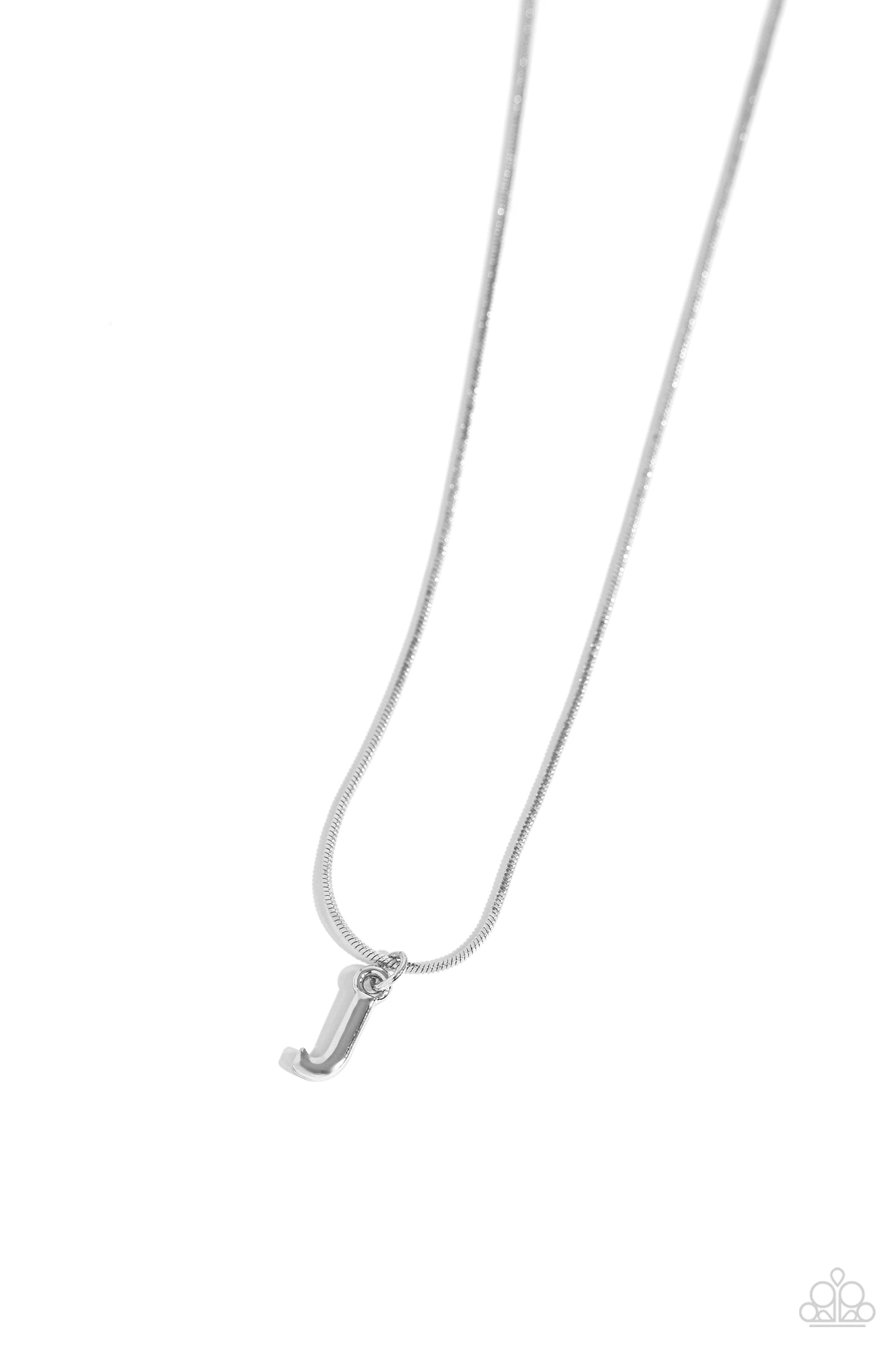 Seize the Initial - Silver - J Initial Necklace Paparazzi N1922