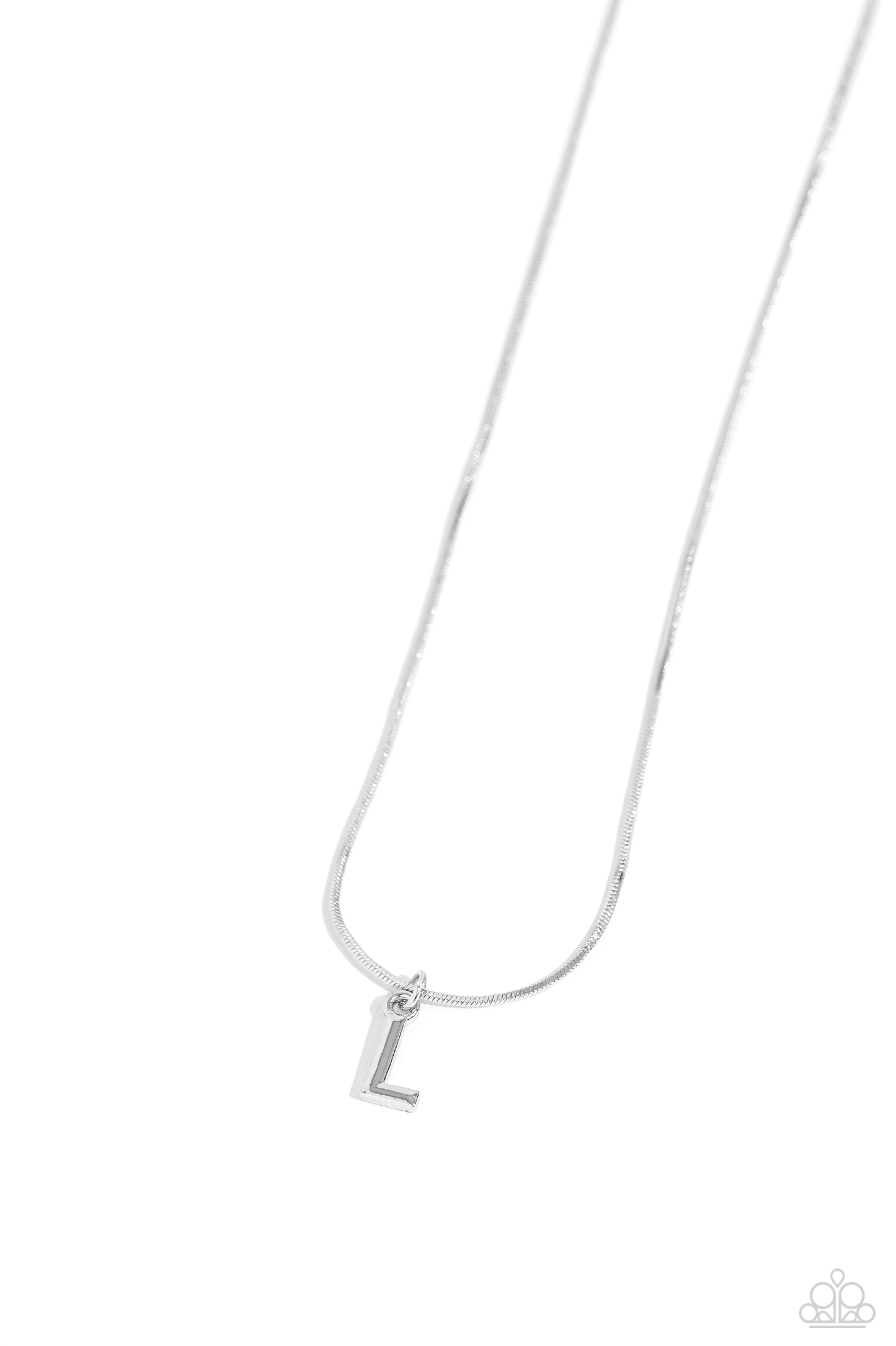 Seize the Initial - Silver - L Initial Necklace Paparazzi N1917