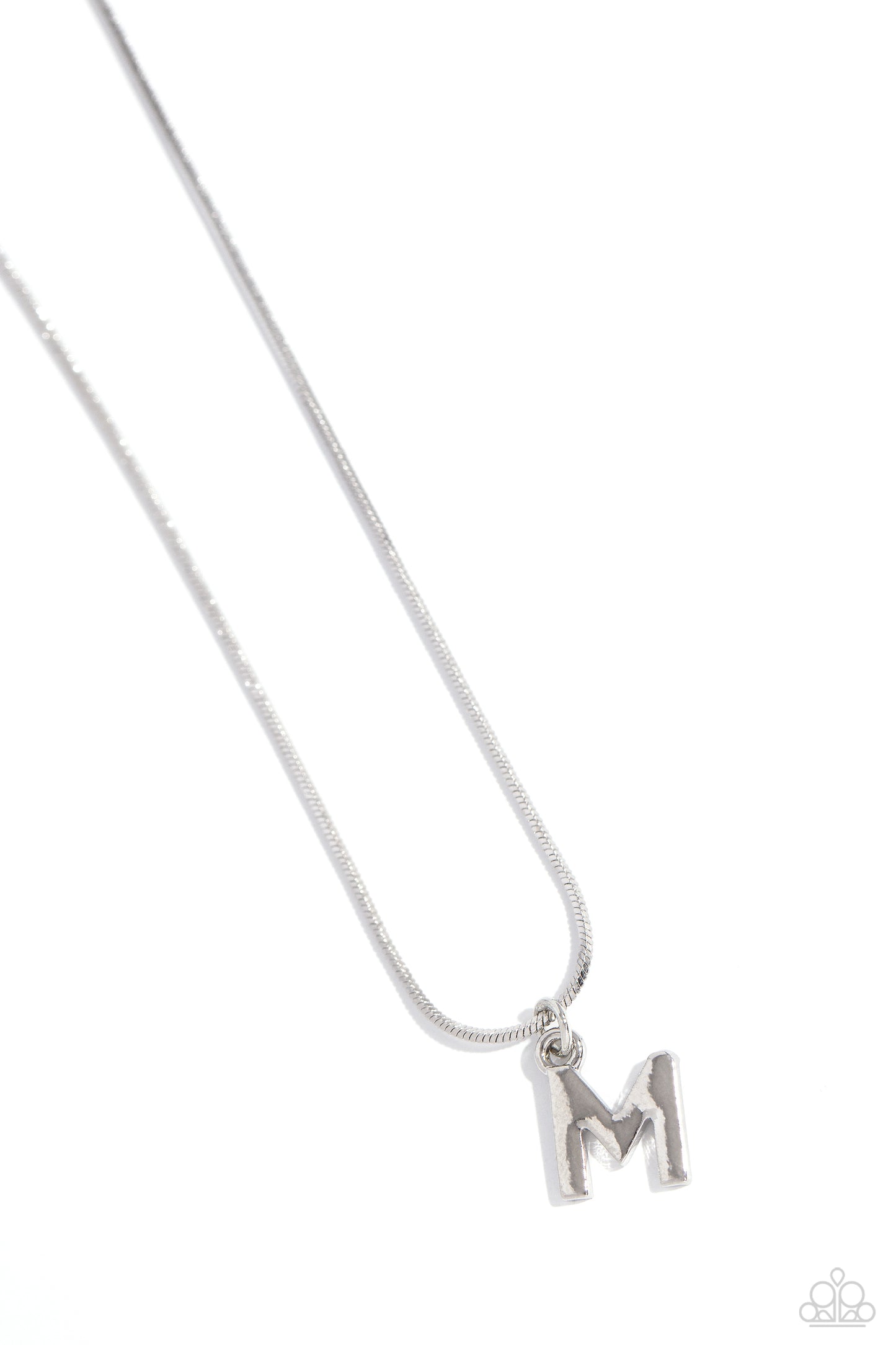 Seize the Initial - Silver - M Initial Necklace Paparazzi N1931