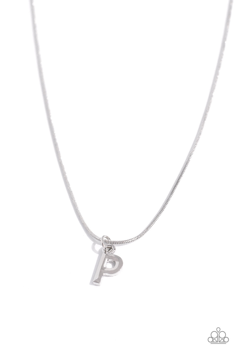 Seize the Initial - Silver - P Initial Necklace Paparazzi N1921