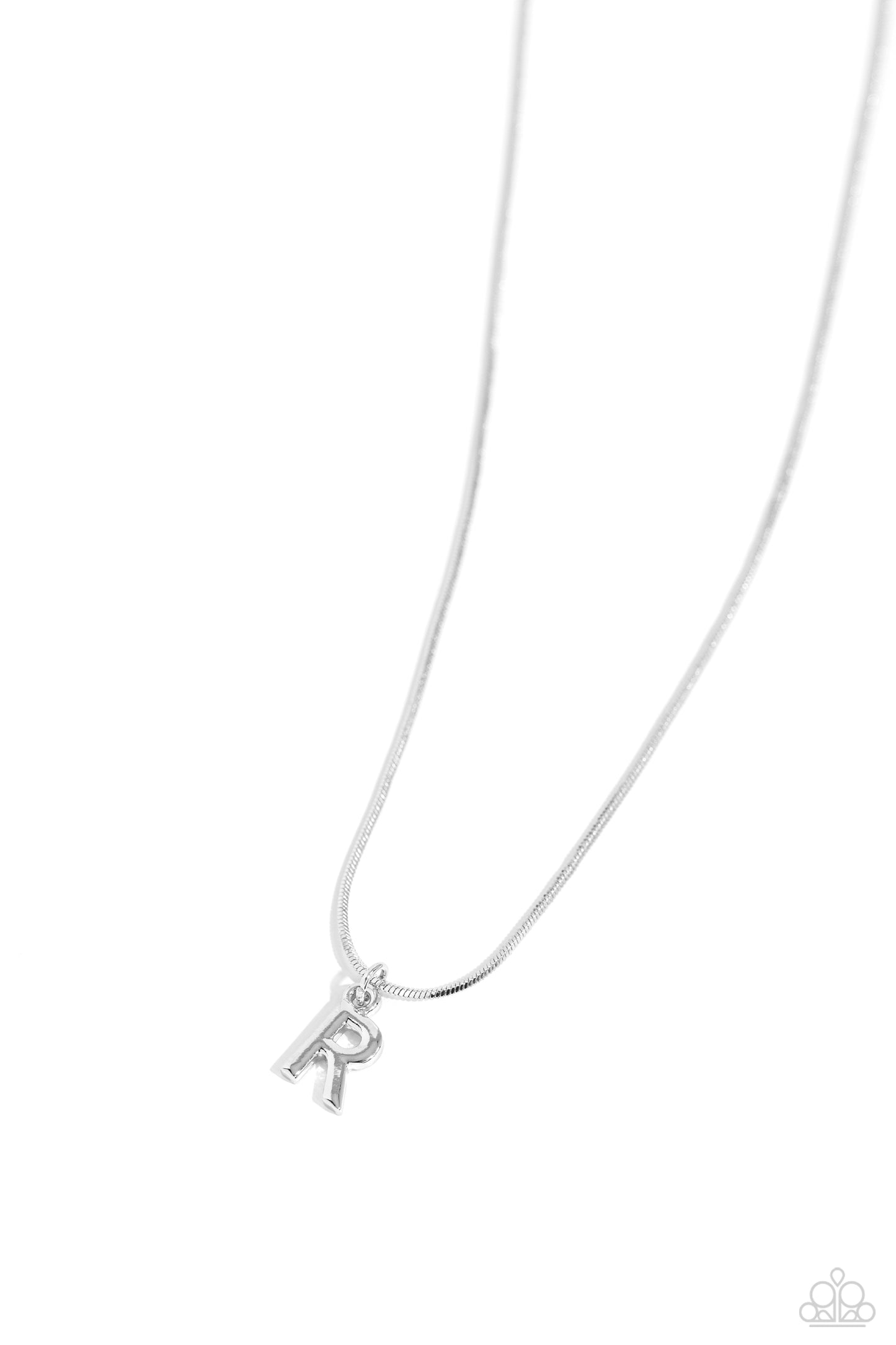 Seize the Initial - Silver - R Initial Necklace Paparazzi N1919