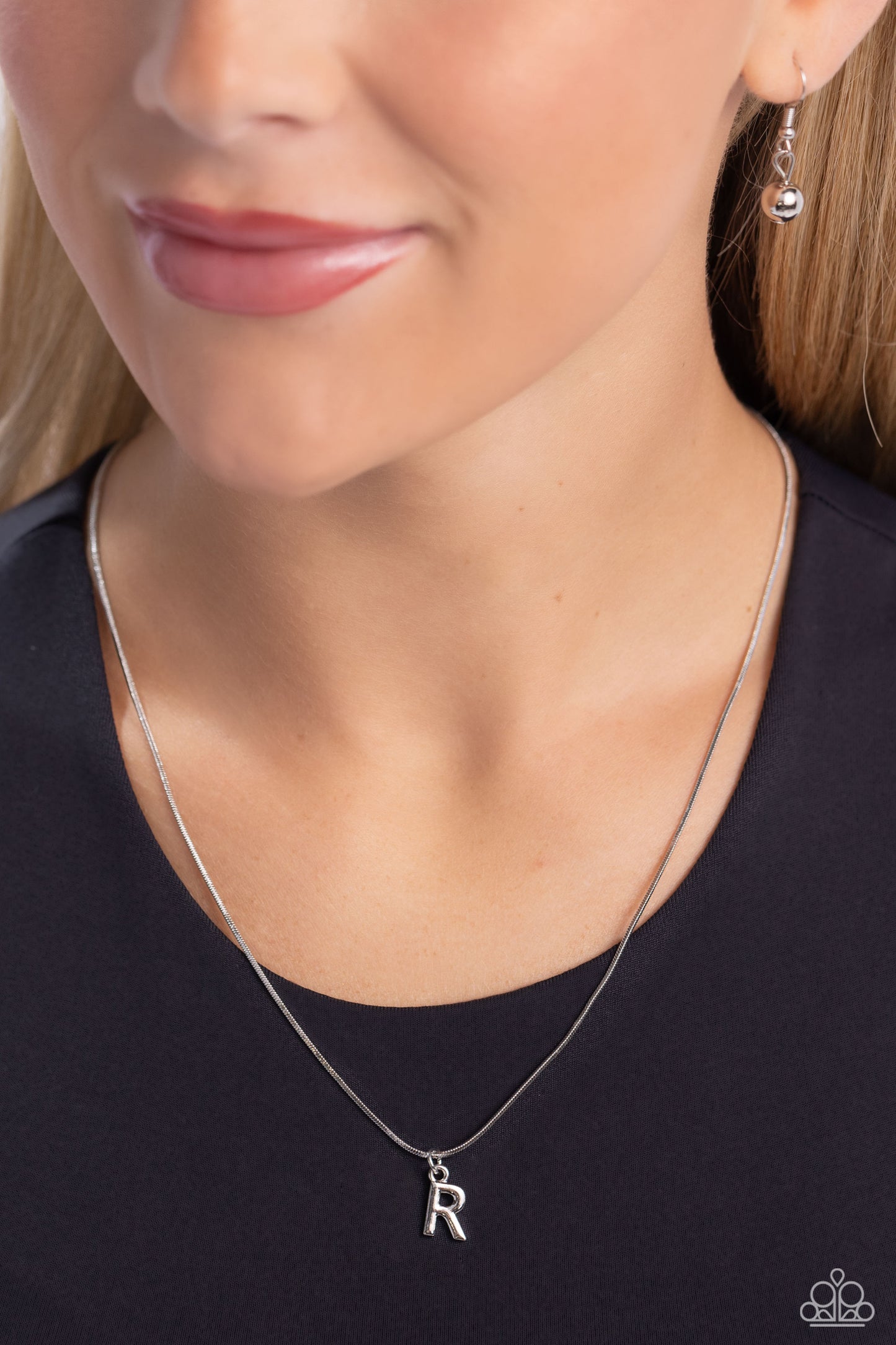 Seize the Initial - Silver - R Initial Necklace Paparazzi N1919