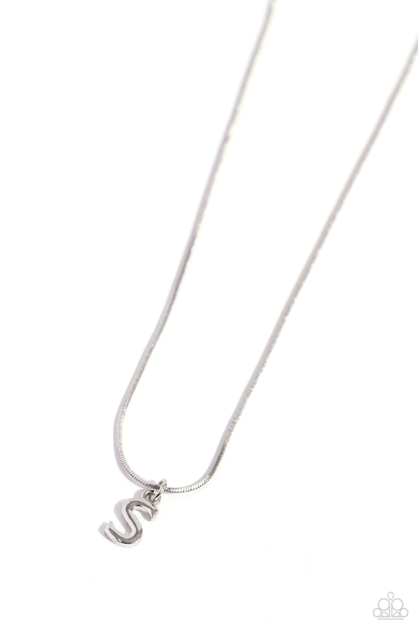 Seize the Initial - Silver - S Initial Necklace Paparazzi N1920