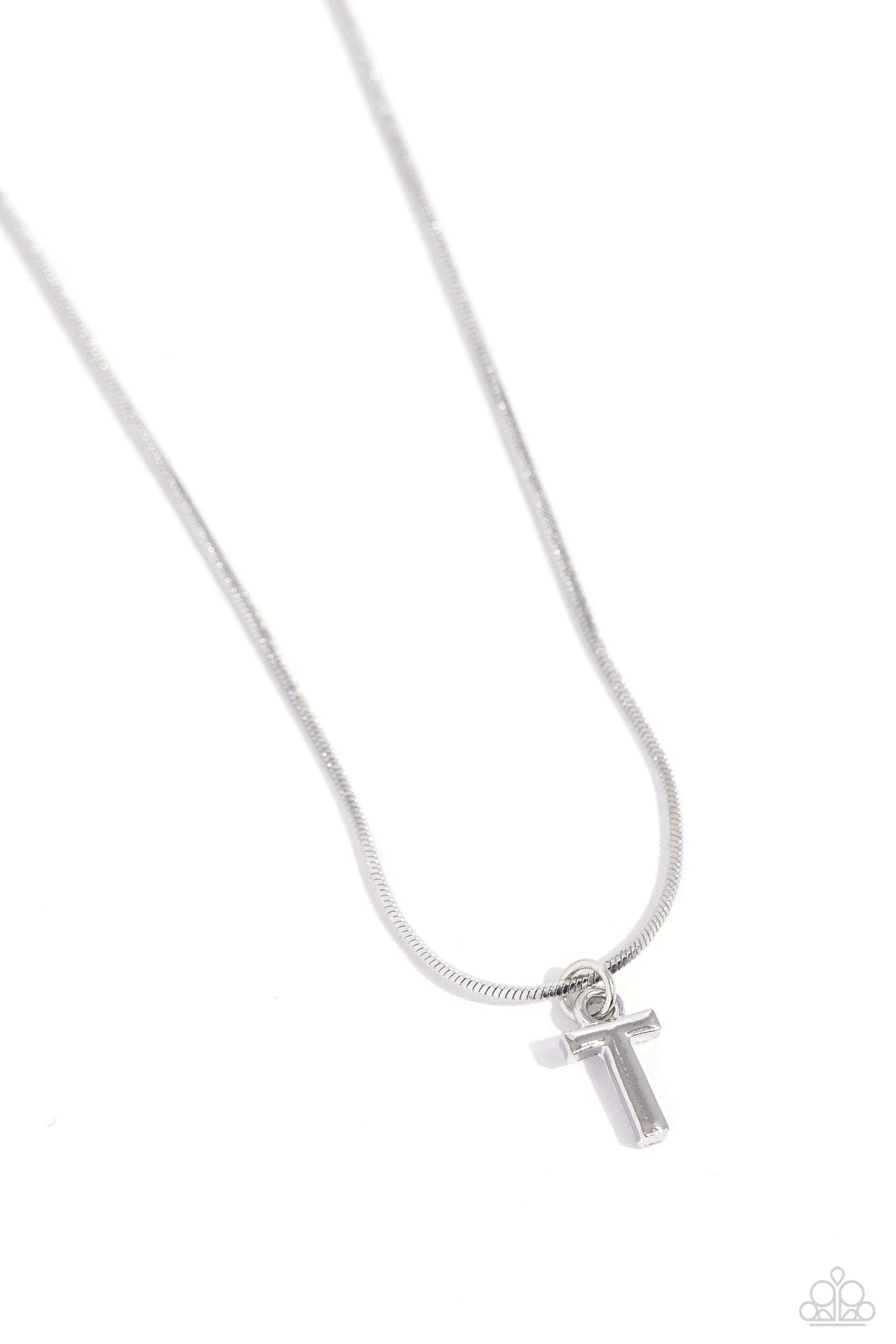 Seize the Initial - Silver - T Initial Necklace Paparazzi N1932