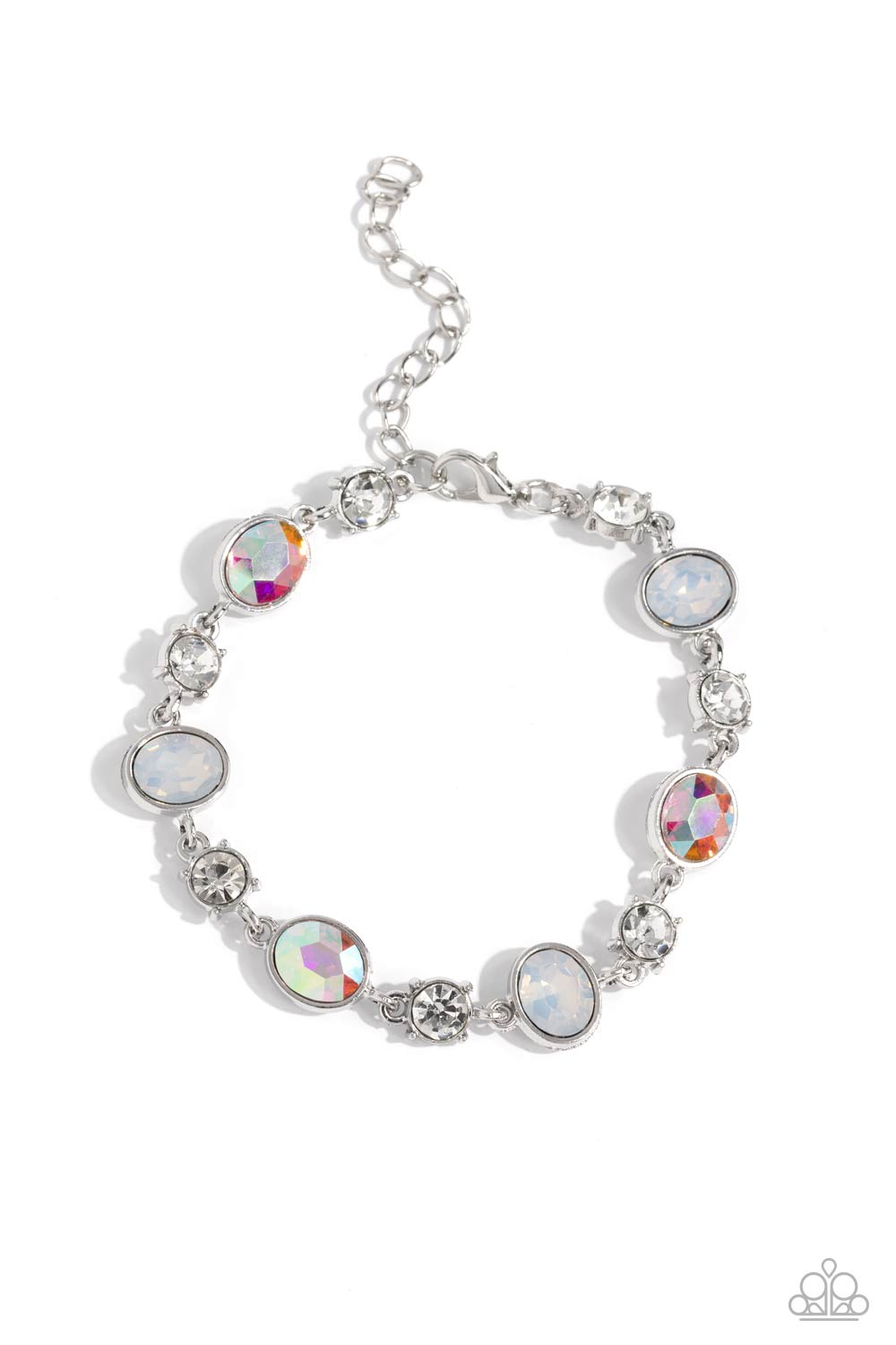 Ethereal Empathy - White Opalescent & Iridescent Gem Bracelet Paparazzi B0253