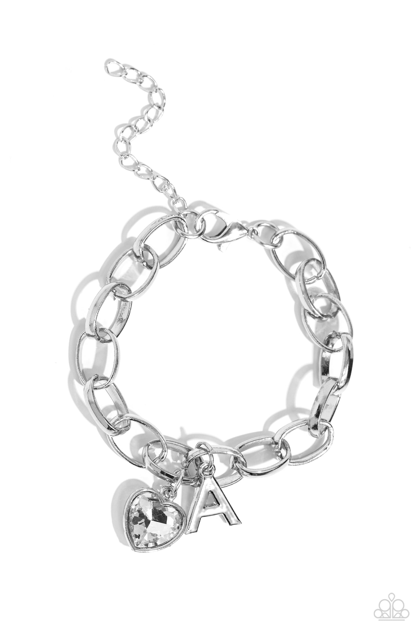 Guess Now Its INITIAL - White - A Initial White Heart Bracelet Paparazzi B1347