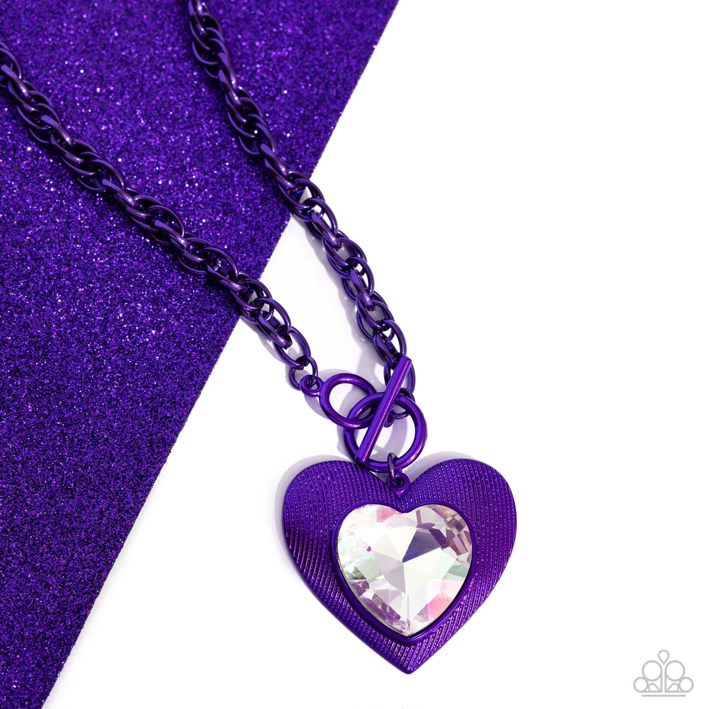 Modern Matchup - Purple Metal Heart Necklace Life Of The Party March 2024 Paparazzi N2558