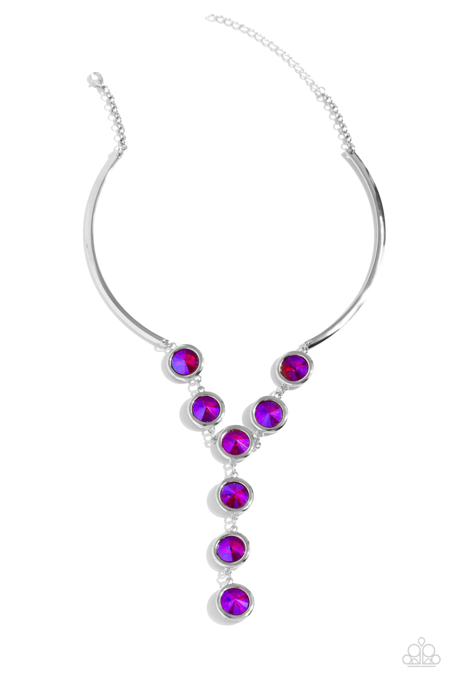 Cheers to Confidence - Pink UV Splashed Gem Necklace Paparazzi N2026