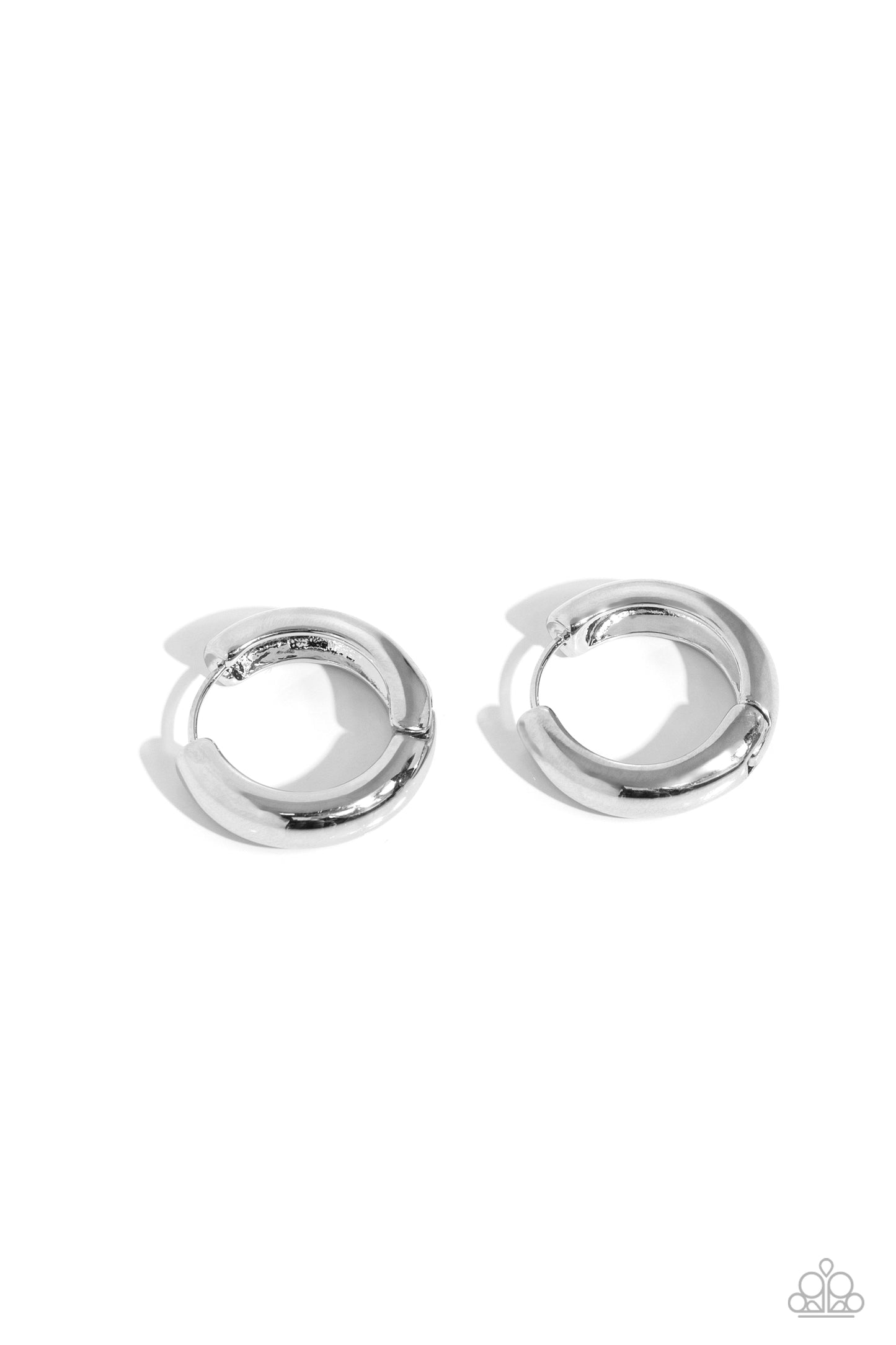 Simply Sinuous - Silver 1/2 Inch Hoop Hinge Closure Earring Paparazzi E0584