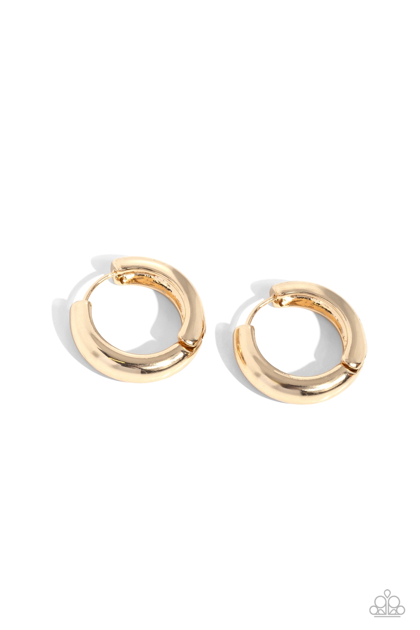 Simply Sinuous - Gold Hinged 3/4 Inch Hoop Earring Paparazzi E1901