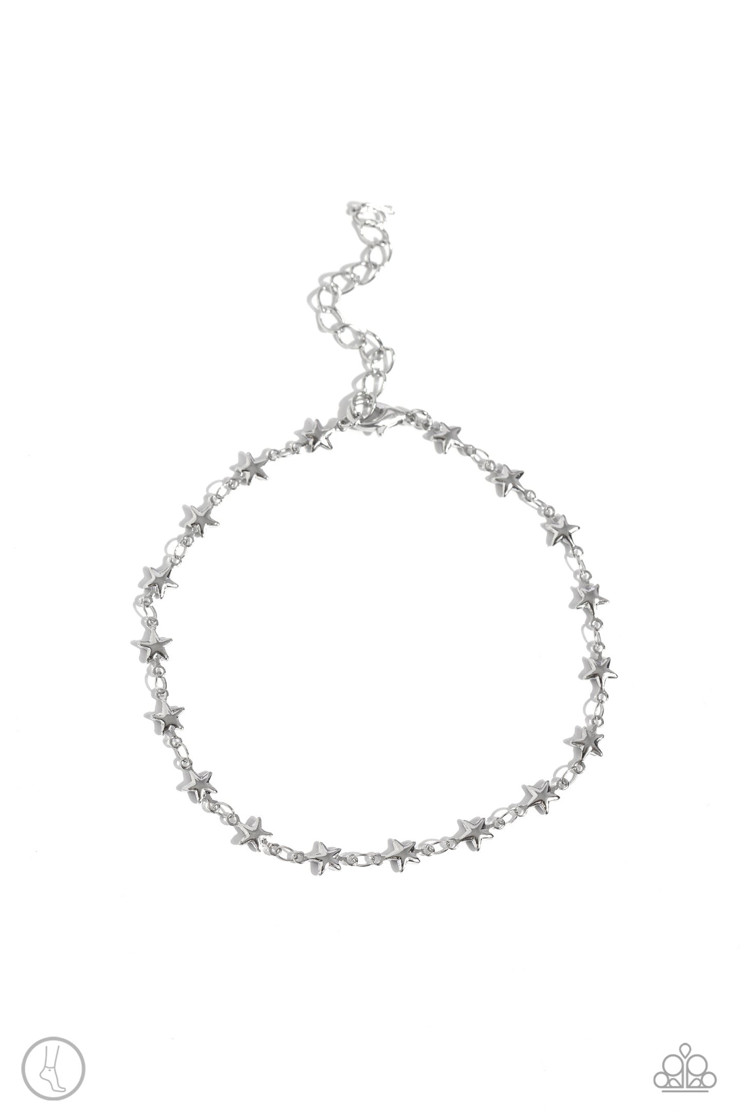 Starry Swing Dance - Silver Star Anklet Paparazzi B1534