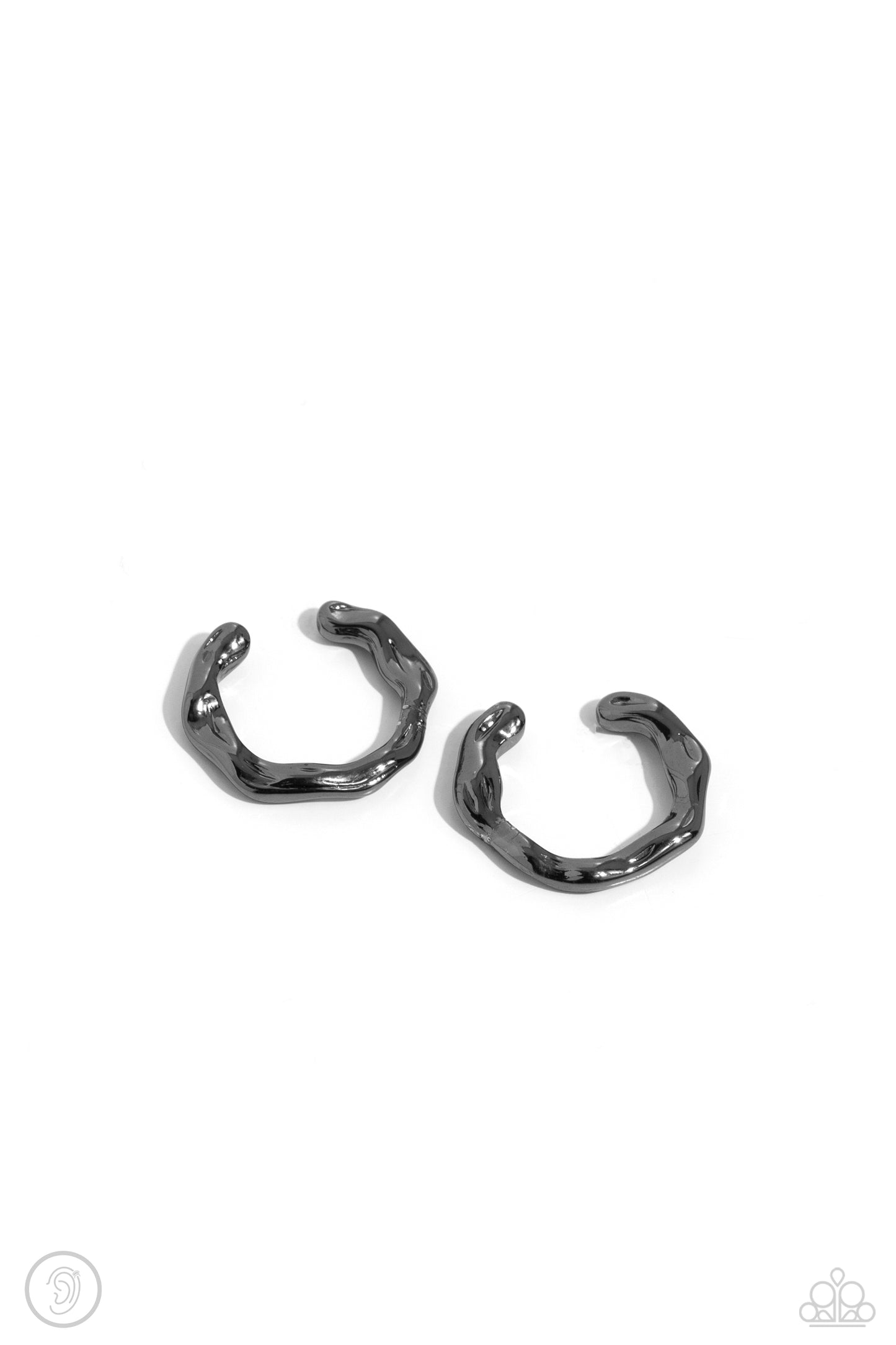 Enigmatic Echo - Black Gunmetal Ear Cuff Earring Paparazzi E1866