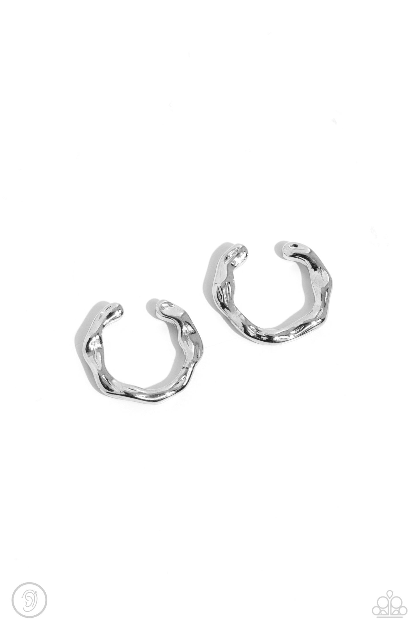 Enigmatic Echo - Silver Warped Style Ear Cuff Earring Paparazzi E1867