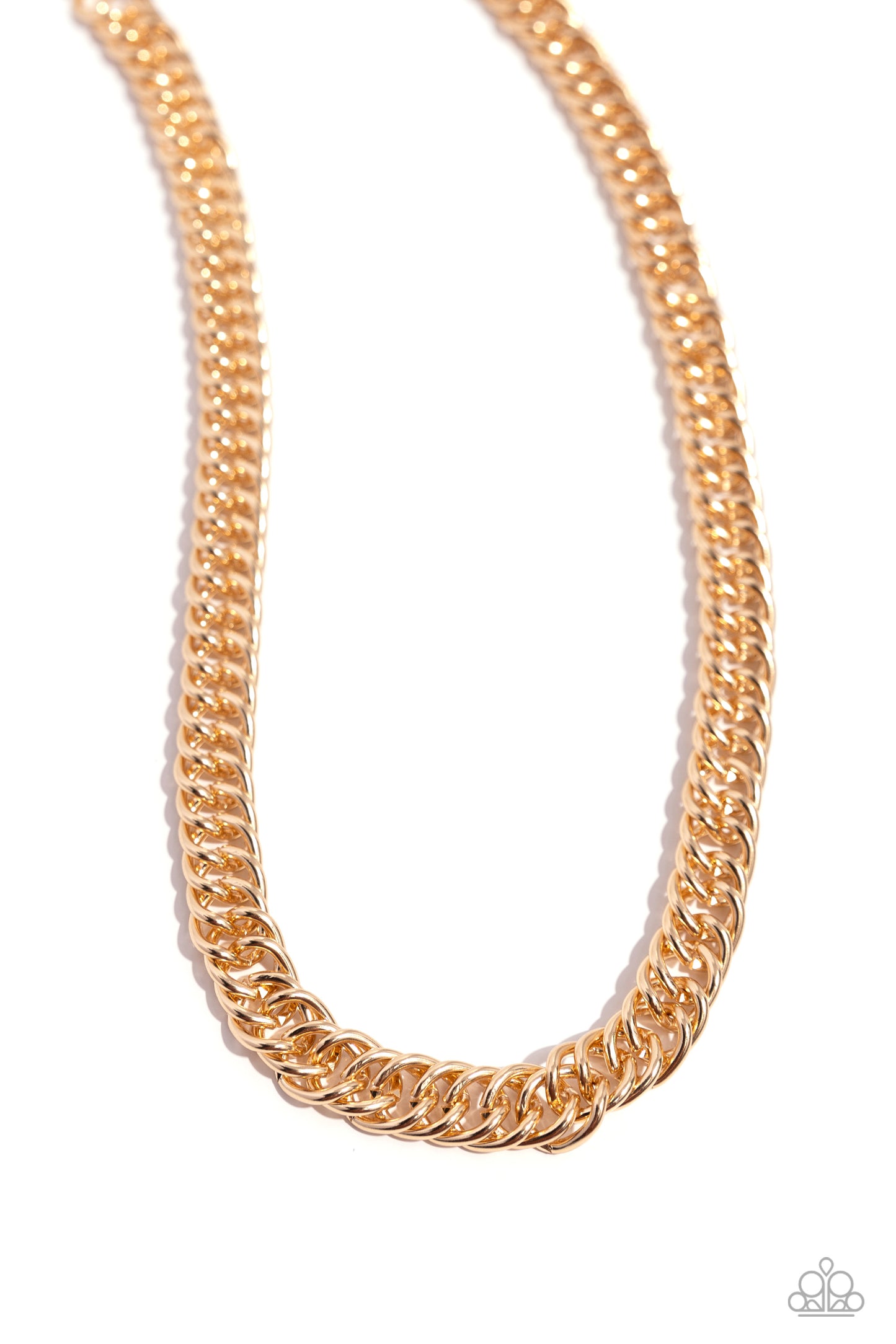 Industrial Ideology - Gold High-Sheen Bold Chain Necklace Paparazzi N0595