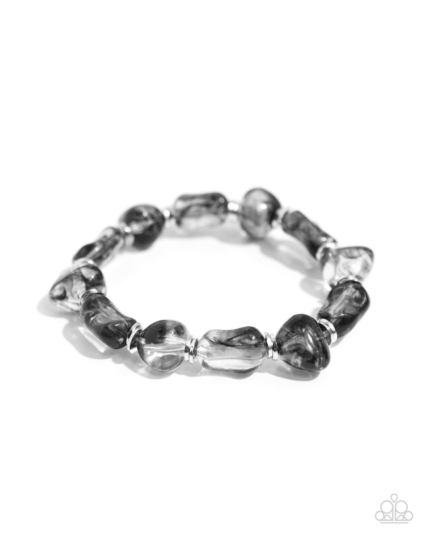 GLASSY Genre - Black Smoky Bead Stretch Bracelet Paparazzi B1566