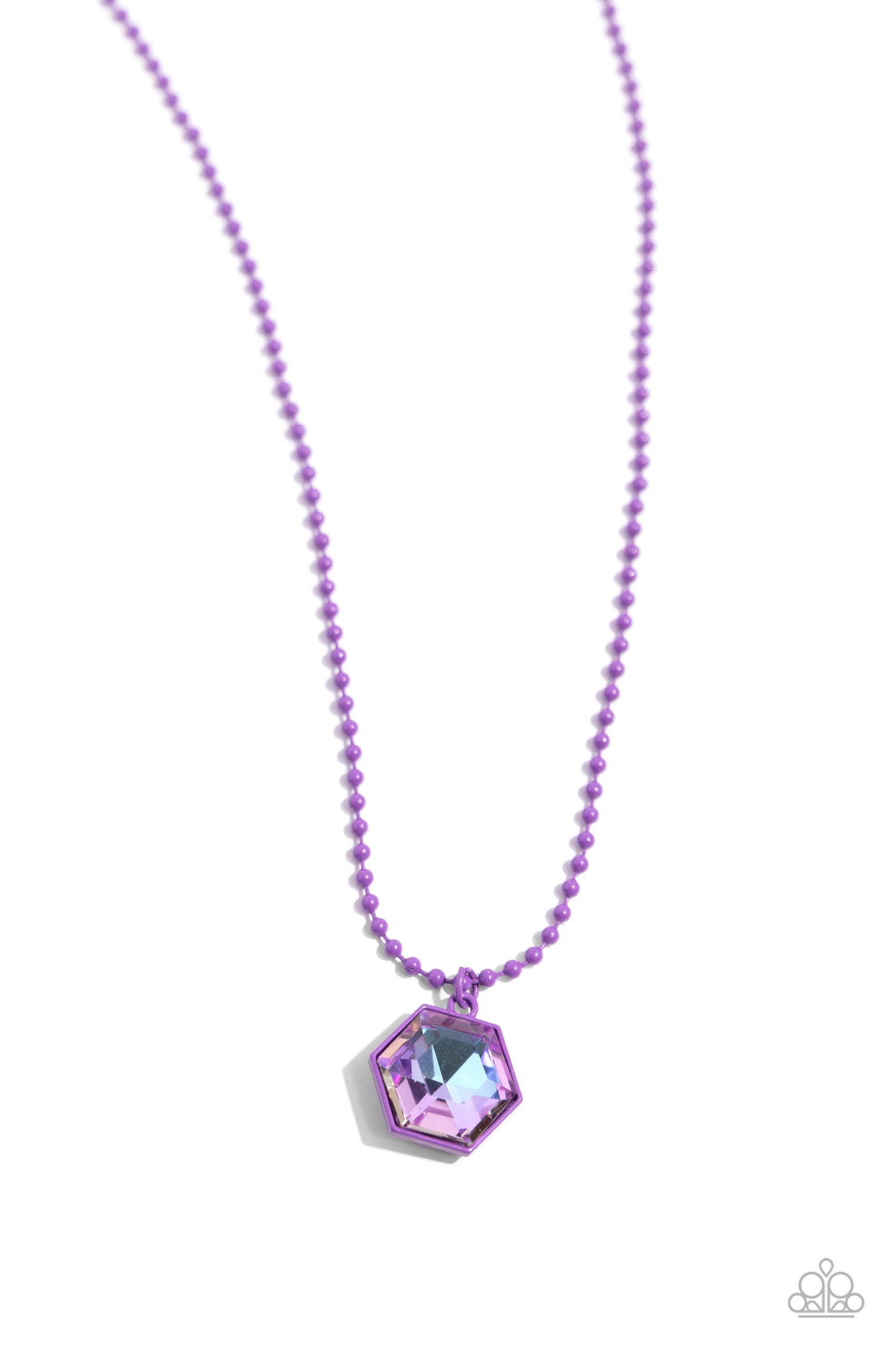 Sprinkle of Simplicity - Purple Vibrant Metal & Multicolored Gem Necklace Paparazzi N2339