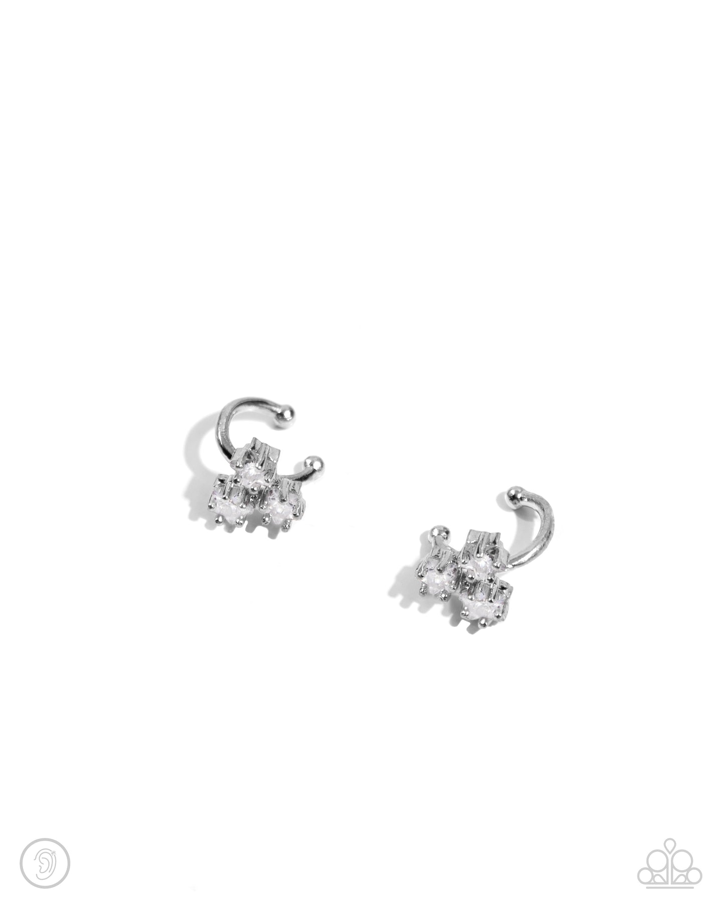 Ethereal Ensemble - White Rhinestone Ear Cuff Earring Paparazzi E1862