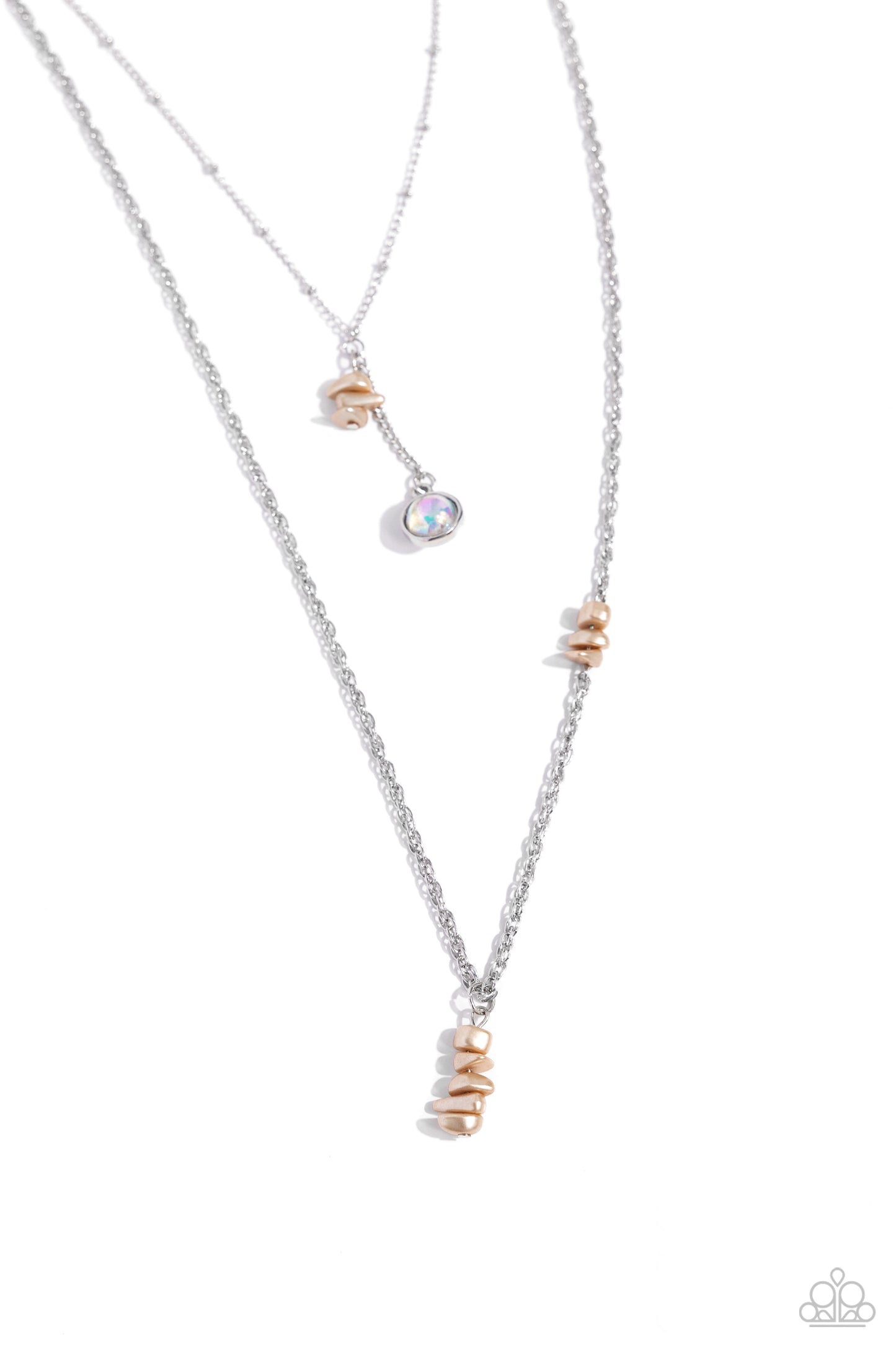 Leisurely Layered - Brown Topaz Pearl Pebble Layered Necklace Paparazzi N2340