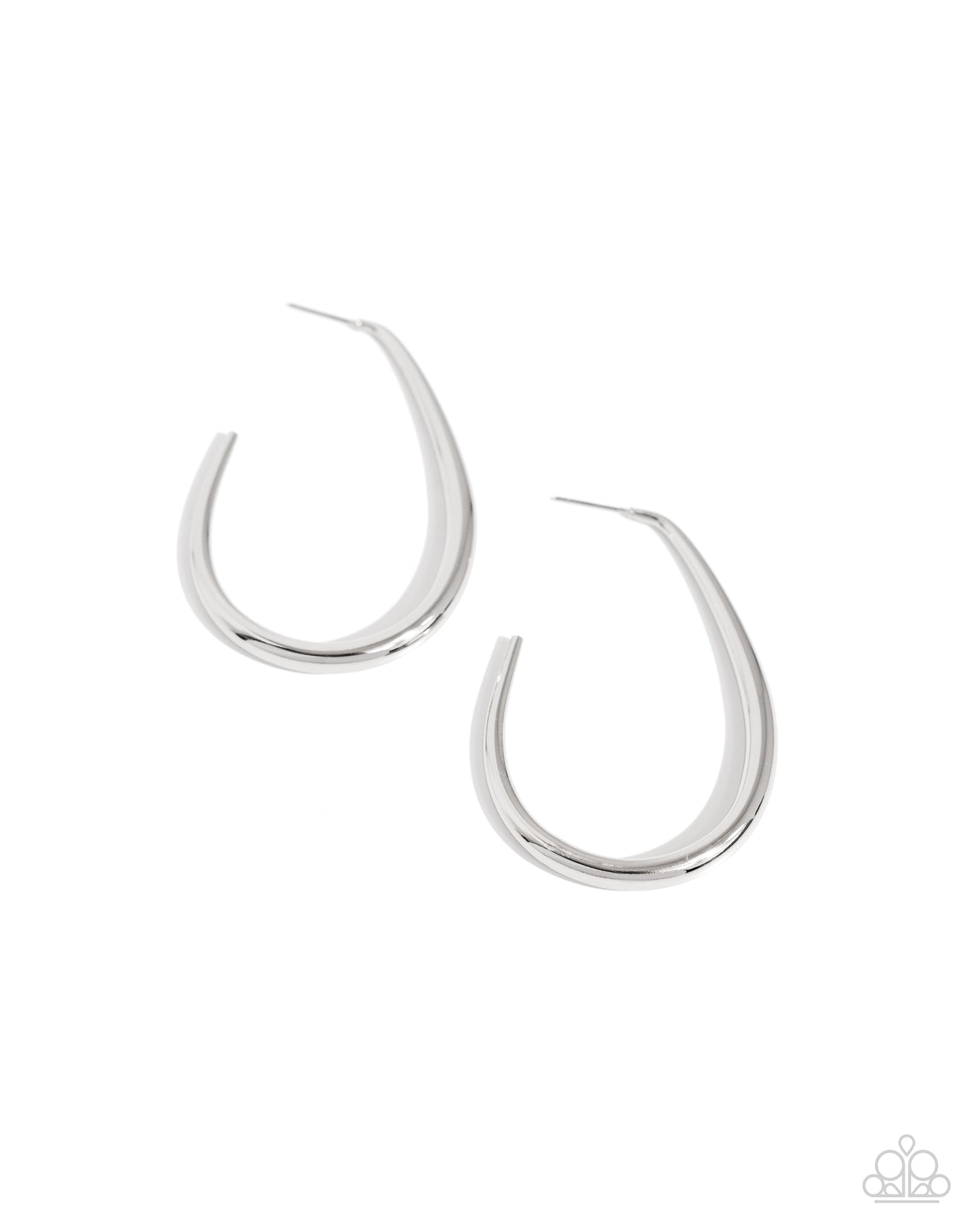 Exclusive Element - Silver 1 1/2 Inch J Hoop Earring Paparazzi E1927