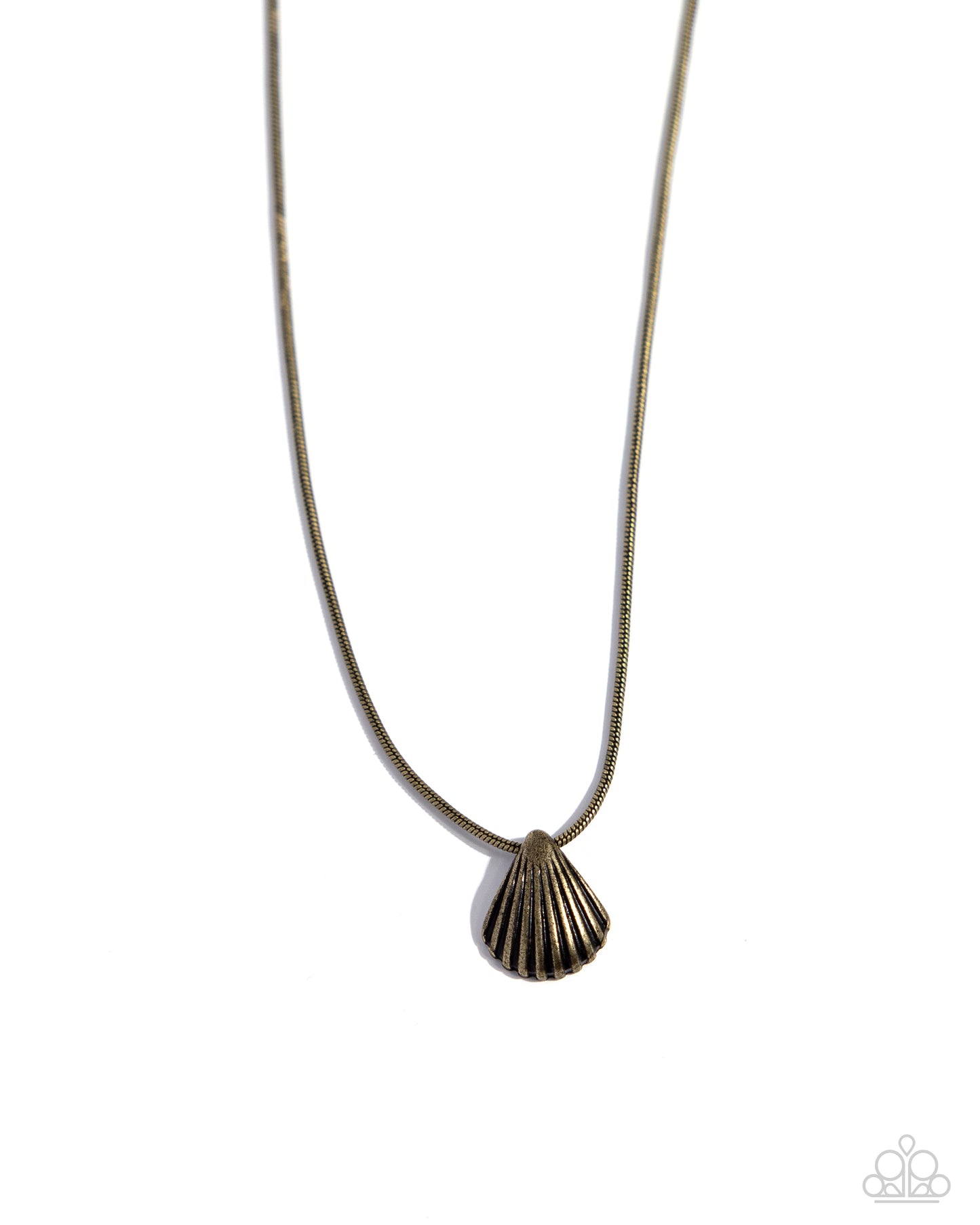 Seashell Simplicity - Brass Seashell Charm Necklace Paparazzi N2210