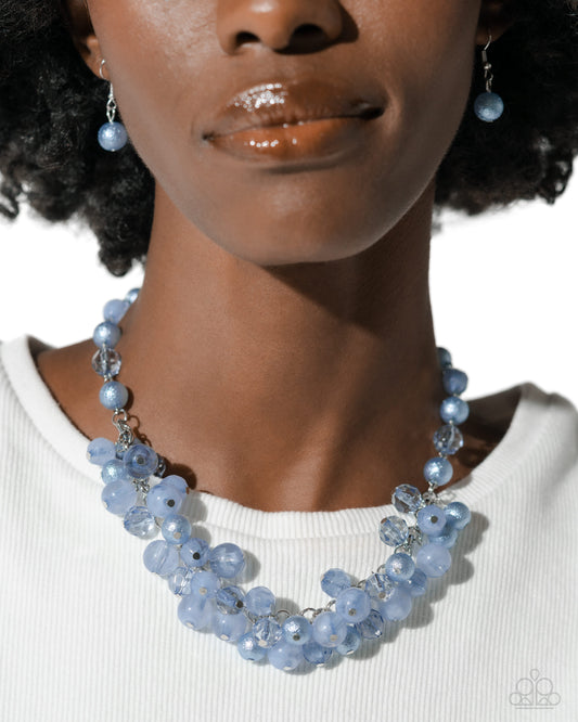 Pearl Pandora - Blue Chambray Bead Necklace Paparazzi