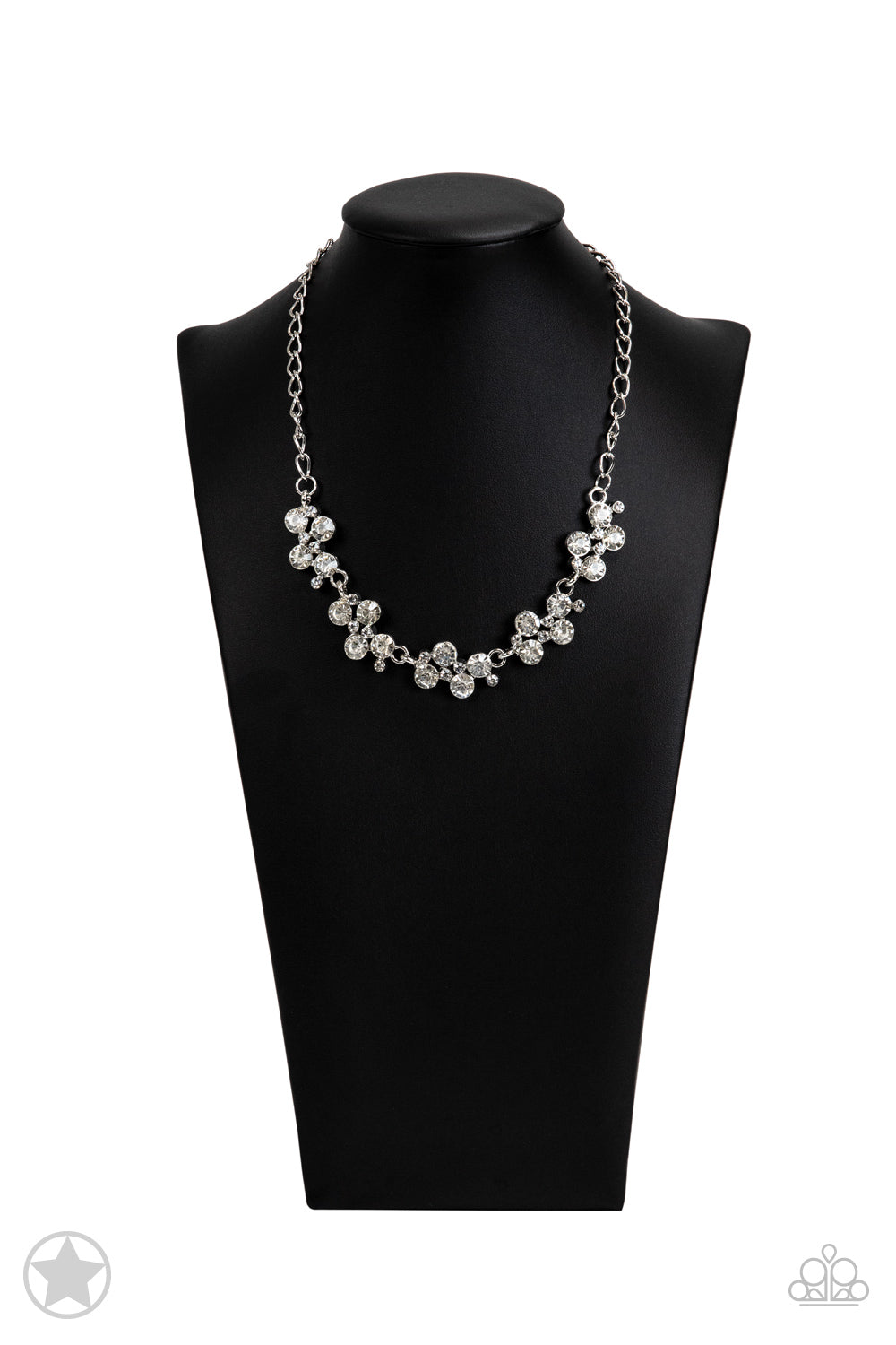 Hollywood Hills White Rhinestone Blockbuster Necklace Paparazzi N0117