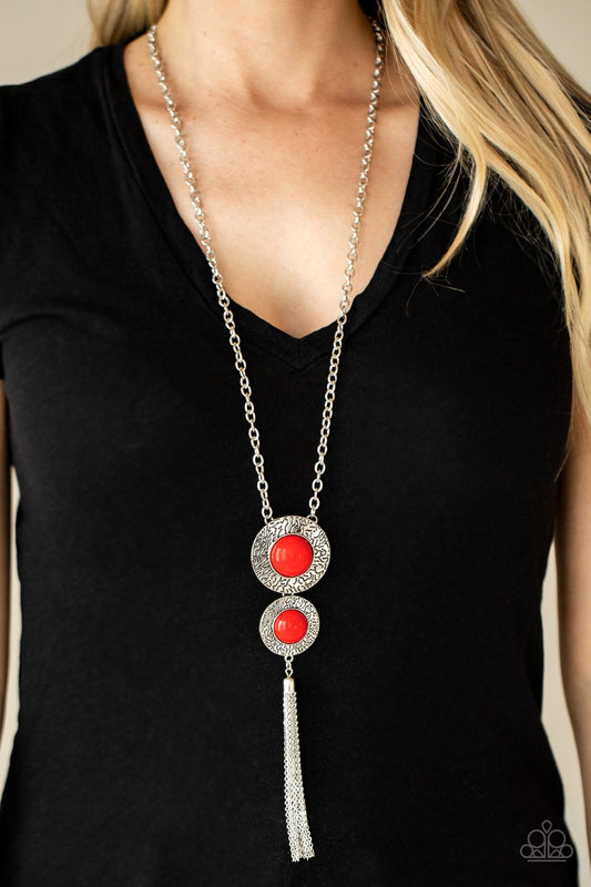 Abstract Artistry Red Necklace Paparazzi   N0390