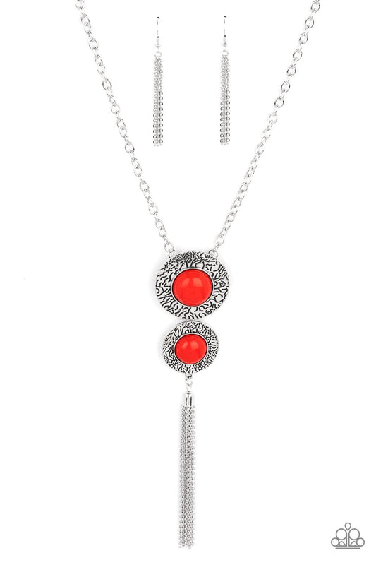 Abstract Artistry Red Necklace Paparazzi   N0390