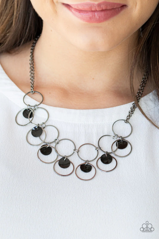 Ask And You SHELL Receive Black Gunmetal Necklace Paparazzi N0966