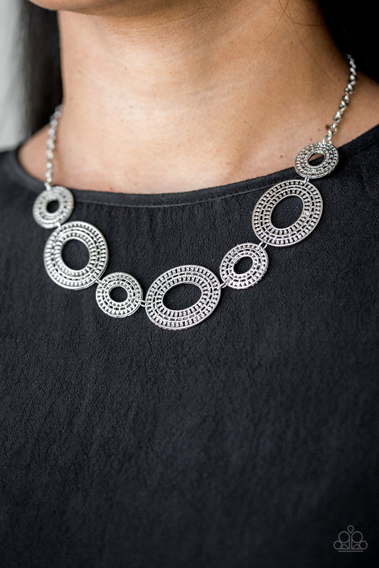 Basically Baltic Silver Oval Frame Silver Necklace Paparazzi N0019