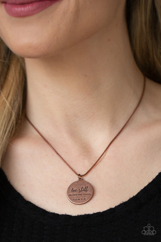 Be Still Copper Faith Psalm Necklace Paparazzi N0955
