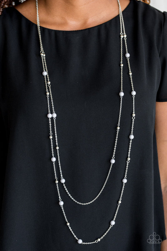 Beach Party Pagent Silver Necklace Paparazzi N0617