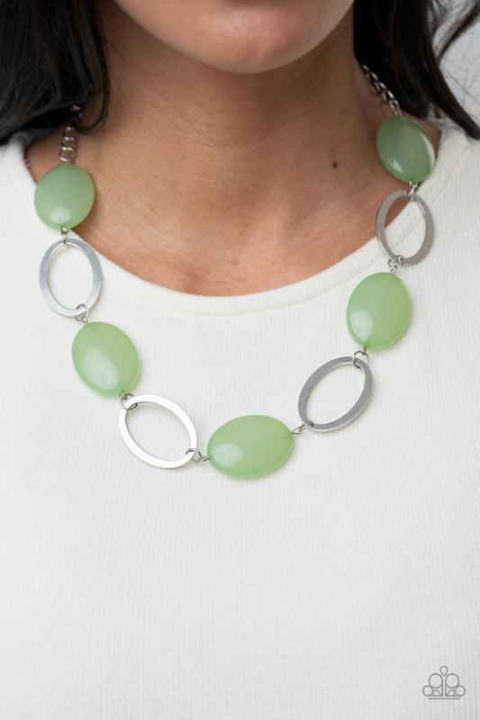 Beachside Boardwalk Green Bead Necklace Paparazzi N0310