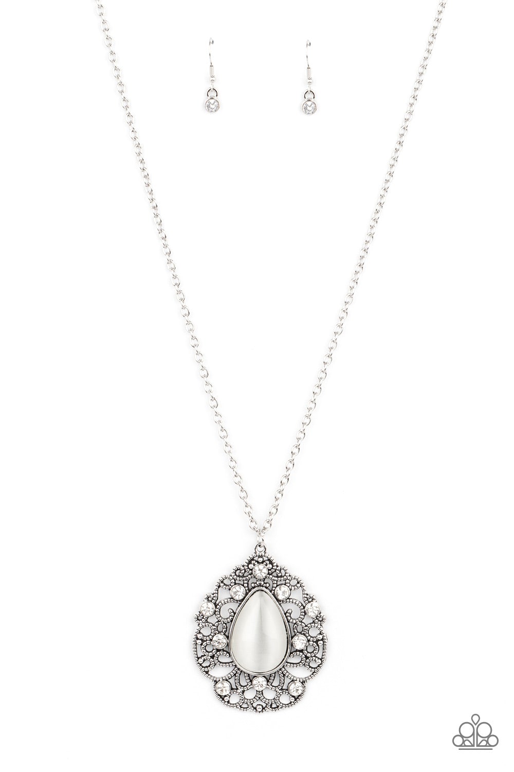 Bewitched Beam White Necklace  Paparazzi N0343