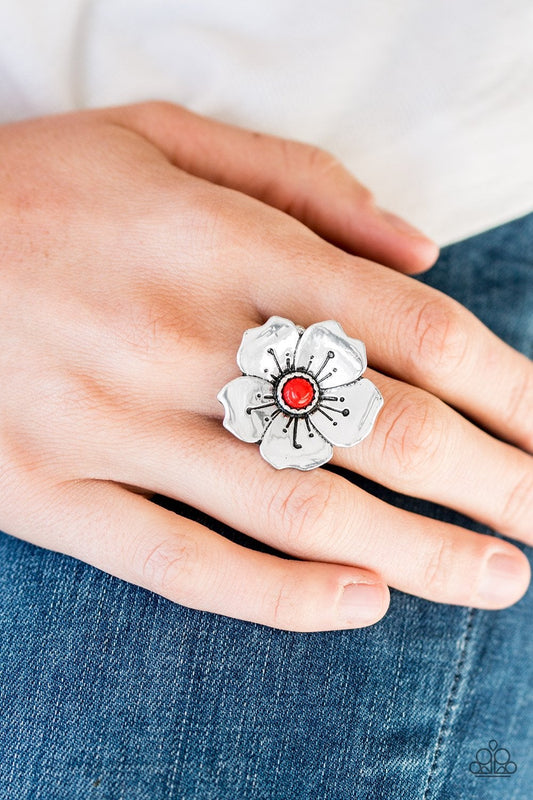 Boho Blossom Red Ring Paparazzi R0109