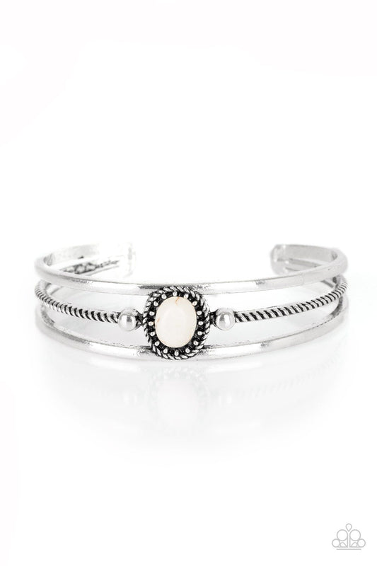 Borderline Borderland White Cracklestone Bracelet Paparazzi B0011