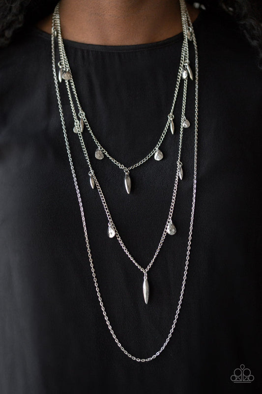 Bravo Bravado Silver Teardrop Necklace Paparazzi N0037