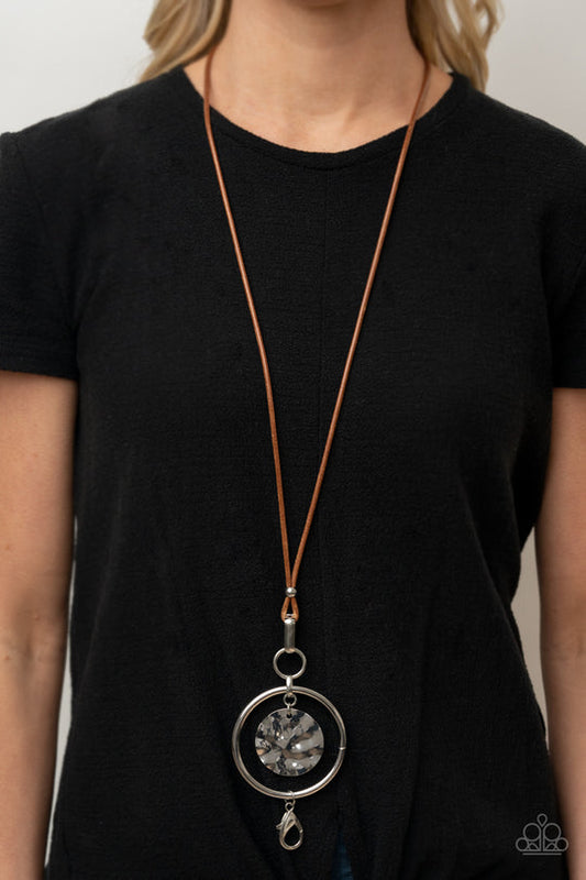 CORD-inated Effort Brown Lanyard Necklace Paparazzi N0630
