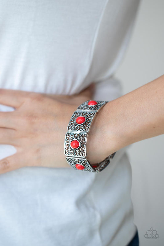Cakewalk Dancing Red Bracelet Paparazzi B0300