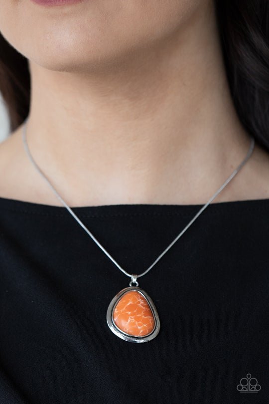 Canyon Oasis Orange Santa Fe Style Stone Necklace Paparazzi N0276