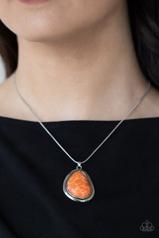 Canyon Oasis Orange Santa Fe Style Stone Necklace Paparazzi N0276