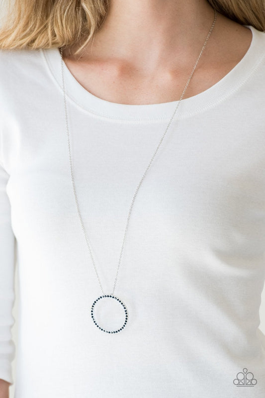Center Of Attention Blue rhinestone Necklace Paparazzi N0063