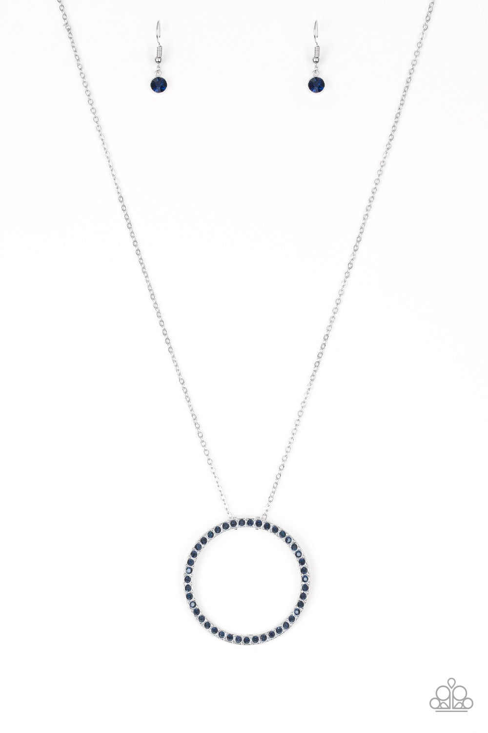 Center Of Attention Blue rhinestone Necklace Paparazzi N0063