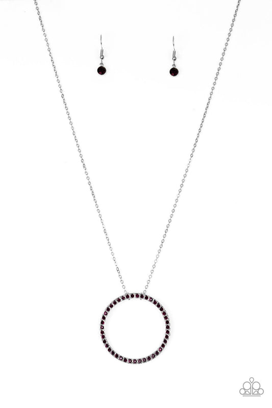 Center Of Attention Purple Rhinestone Necklace Paparazzi N0535
