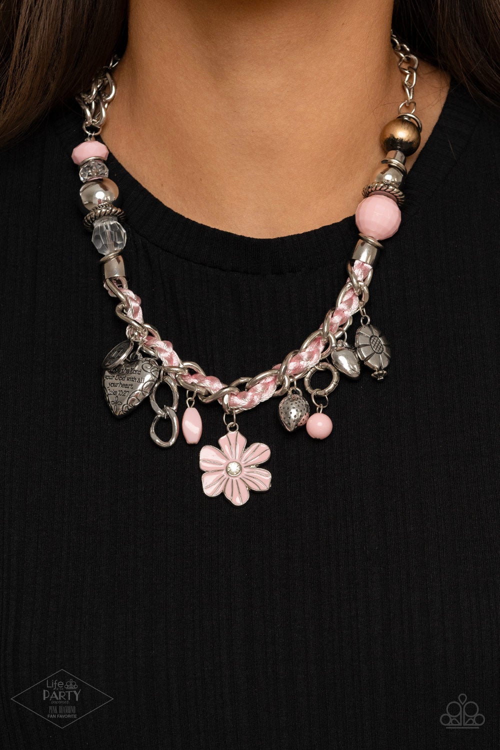 Charmed, I Am Sure Pink Inspirational Faith Necklace Paparazzi N0577