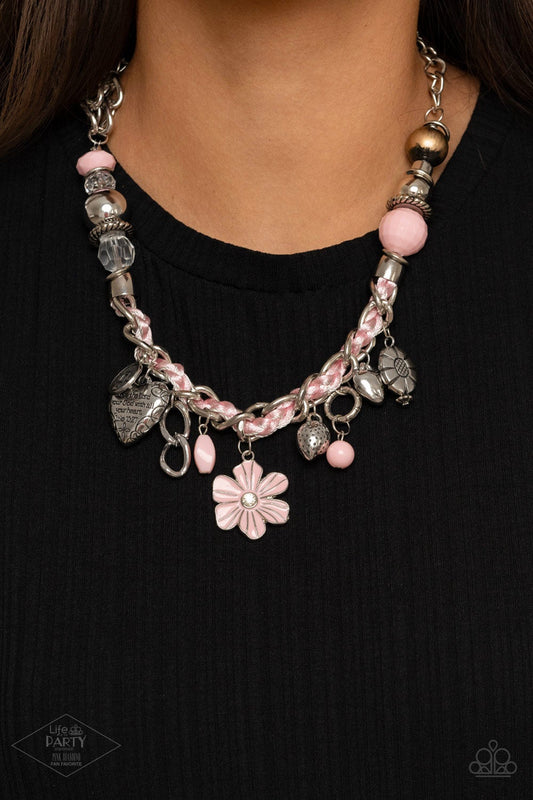 Charmed, I Am Sure Pink Inspirational Faith Necklace Paparazzi N0577