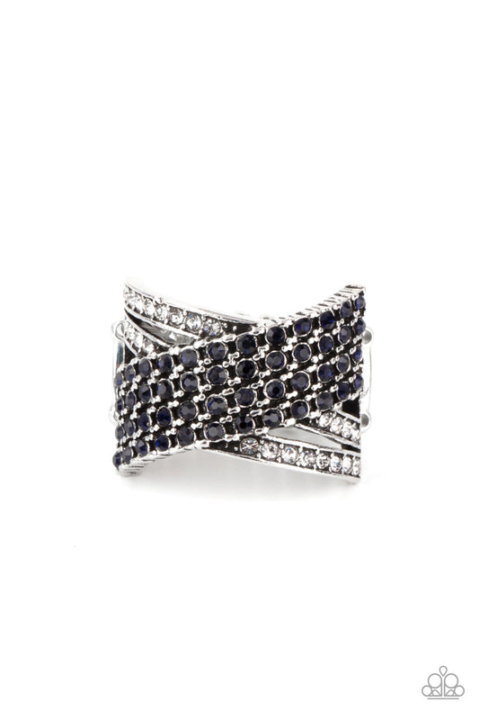 Classic Crossover Dark Blue Ring Paparazzi R0069