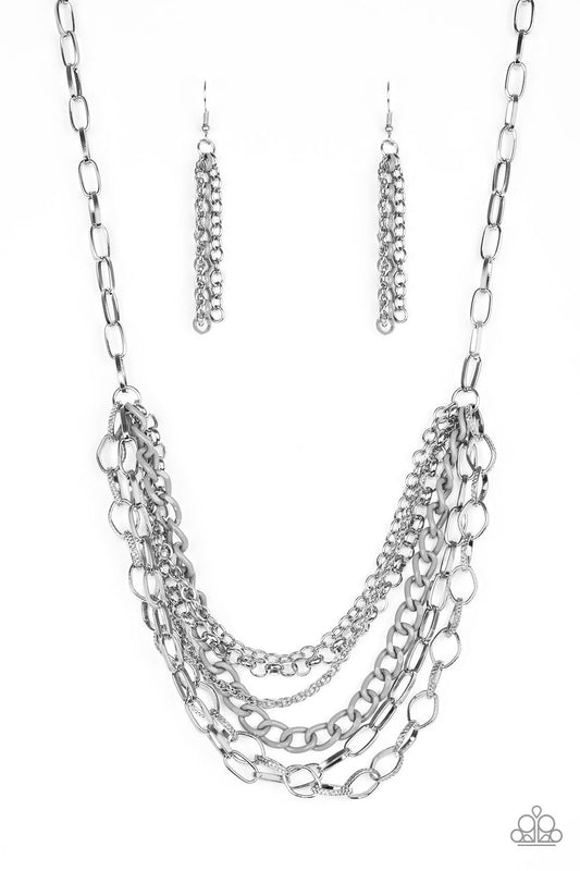Color Bomb Silver Necklace Paparazzi N0018