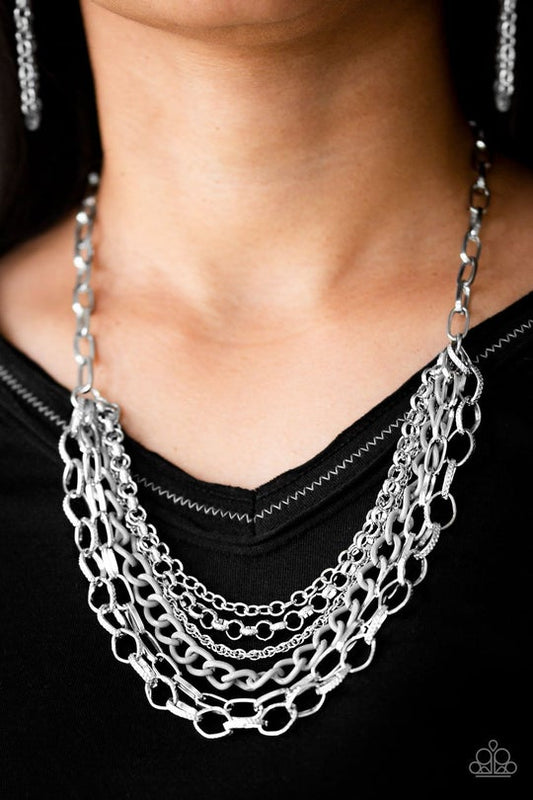 Color Bomb Silver Necklace Paparazzi N0018
